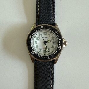 GUESS Waterpro Women’s  Black Strap Watch with White Dial